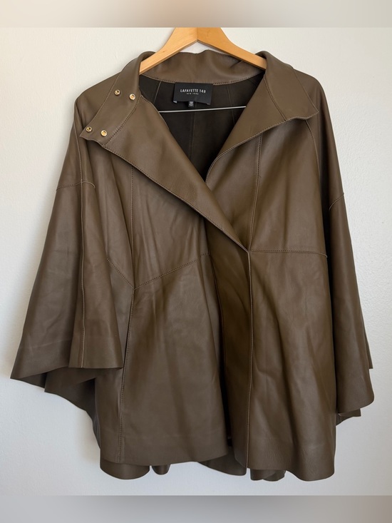 Lafayette 148 New York Jackets & Blazers - Lafayette 148 Leather Cape Poncho Pullover Brown One Size